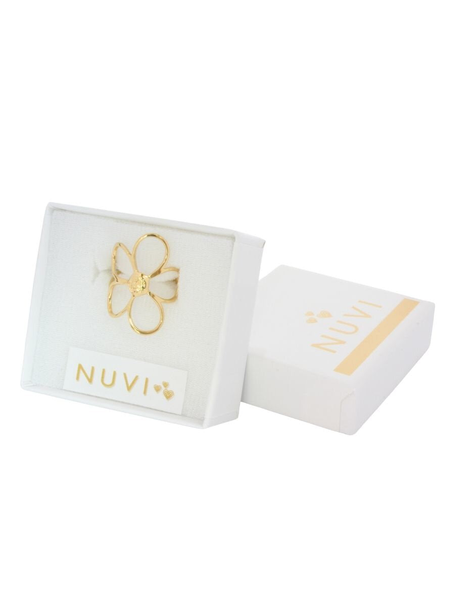 Anillo Ajustable Flor delgada