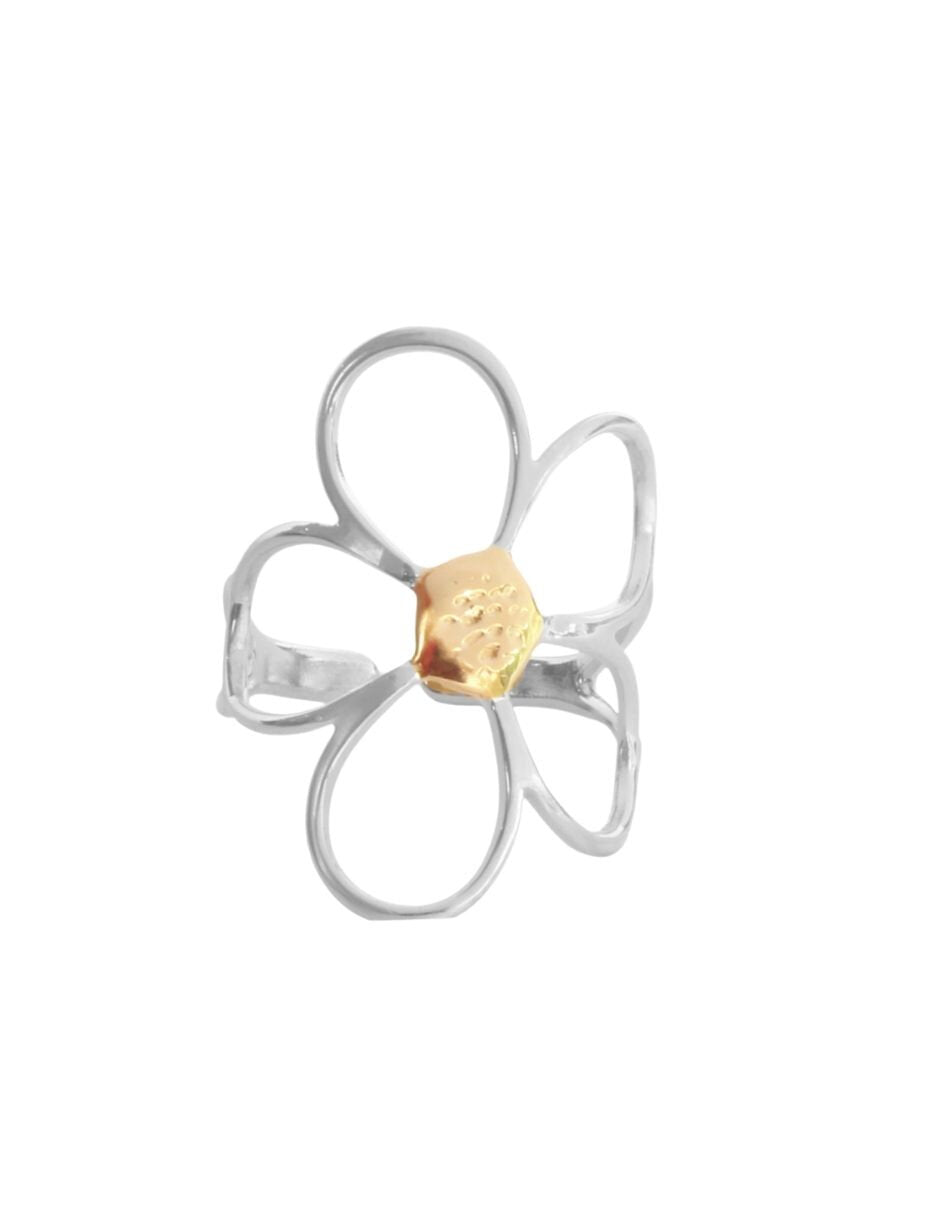 Anillo Ajustable Flor delgada