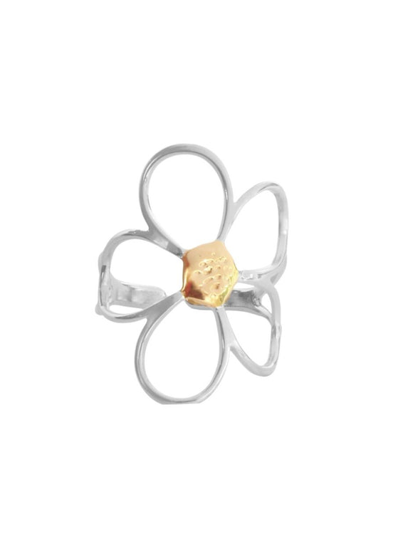 Anillo Ajustable Flor delgada