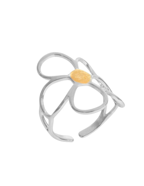 Anillo Ajustable Flor delgada