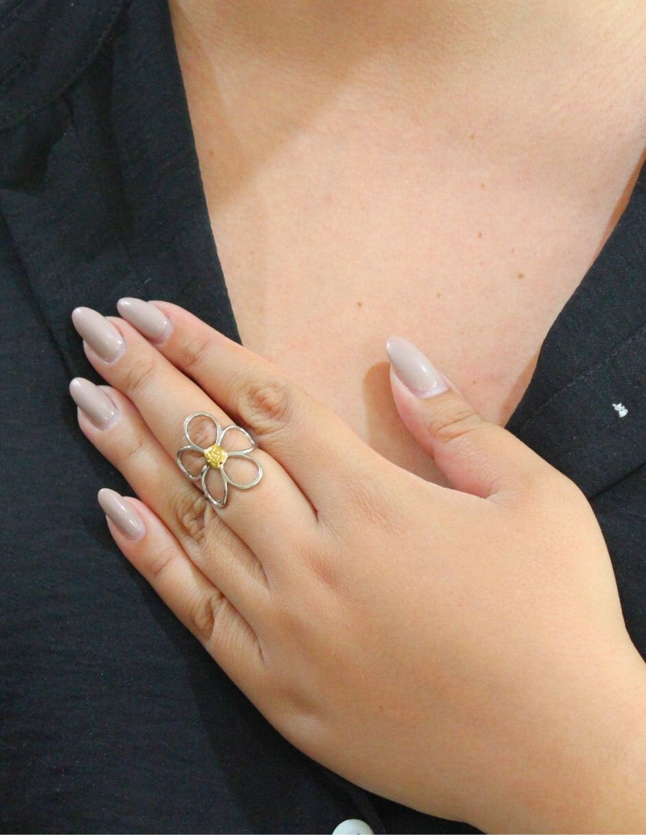 Anillo Ajustable Flor delgada