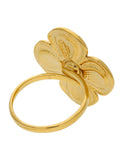 Anillo Ajustable Flor Con Perla