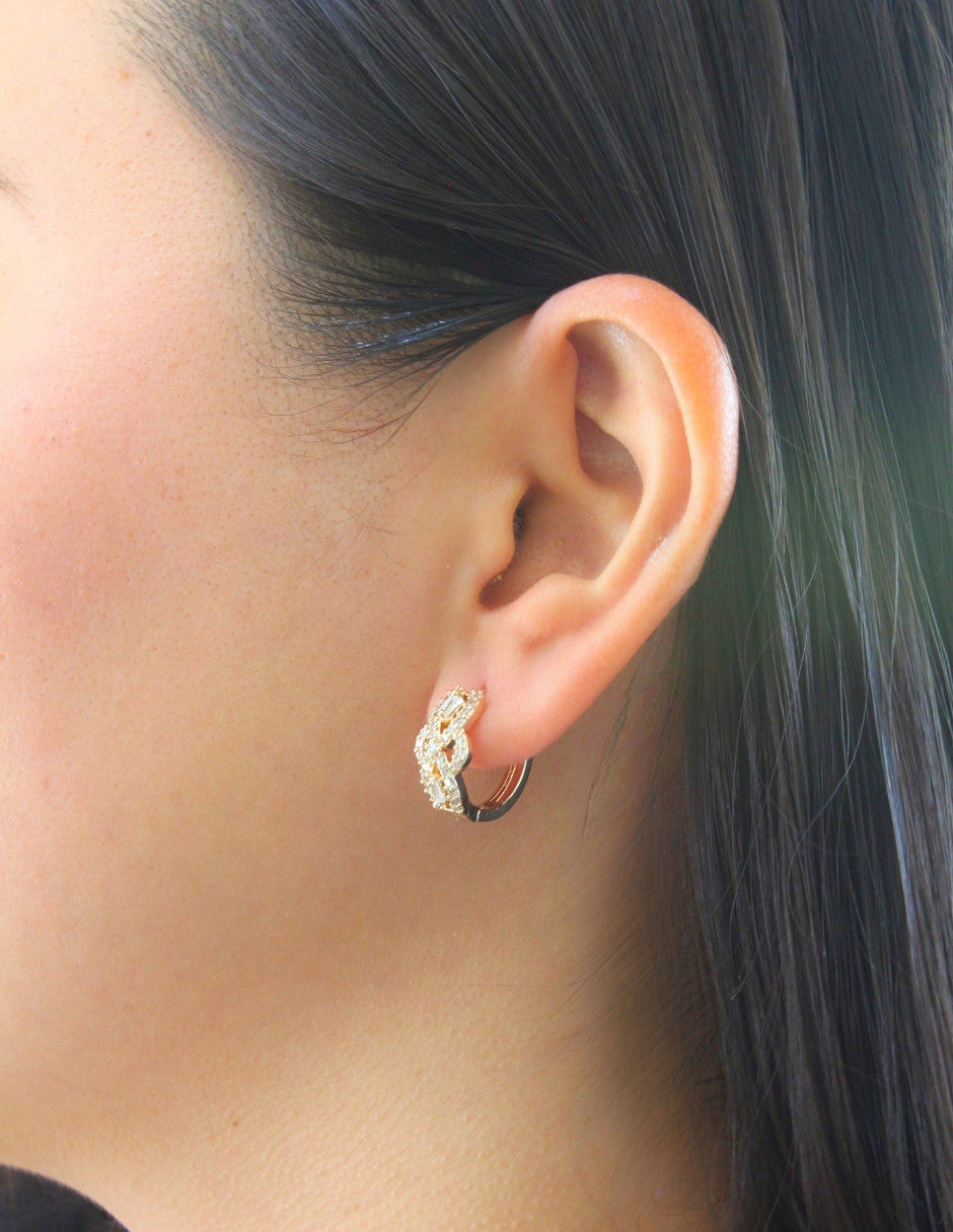 Arracada Chica Chapa Cristales Dorado