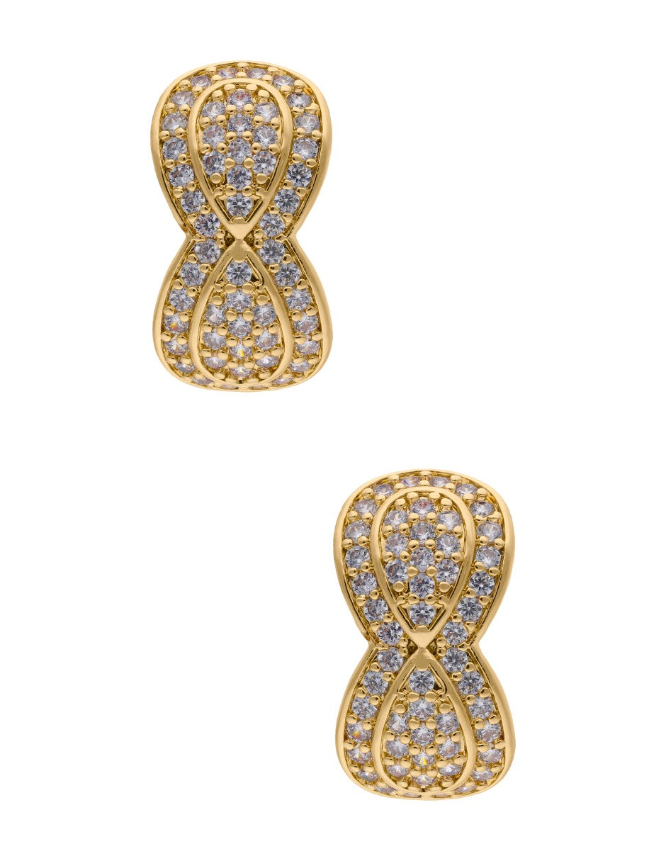 Arracada Circulos Chapa Cristales Dorado