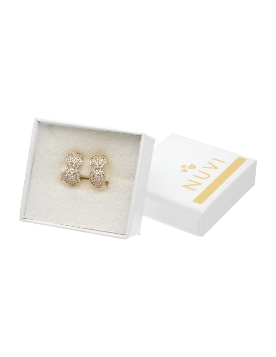 Arracada Circulos Chapa Cristales Dorado