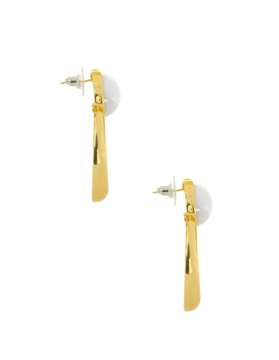 Aretes Grandes Ovalo con Circulo Plateado