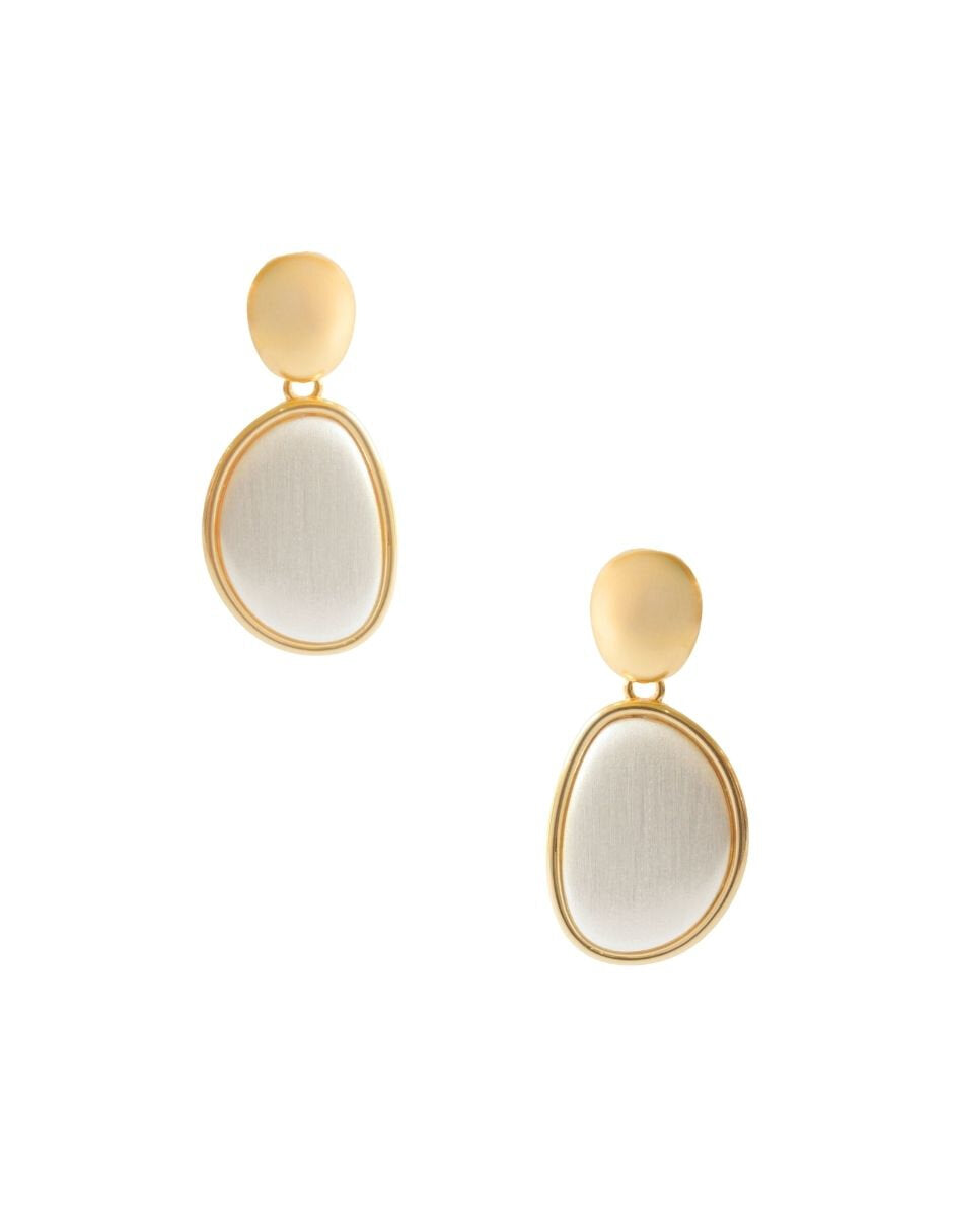 Aretes Gota Plateado Mate