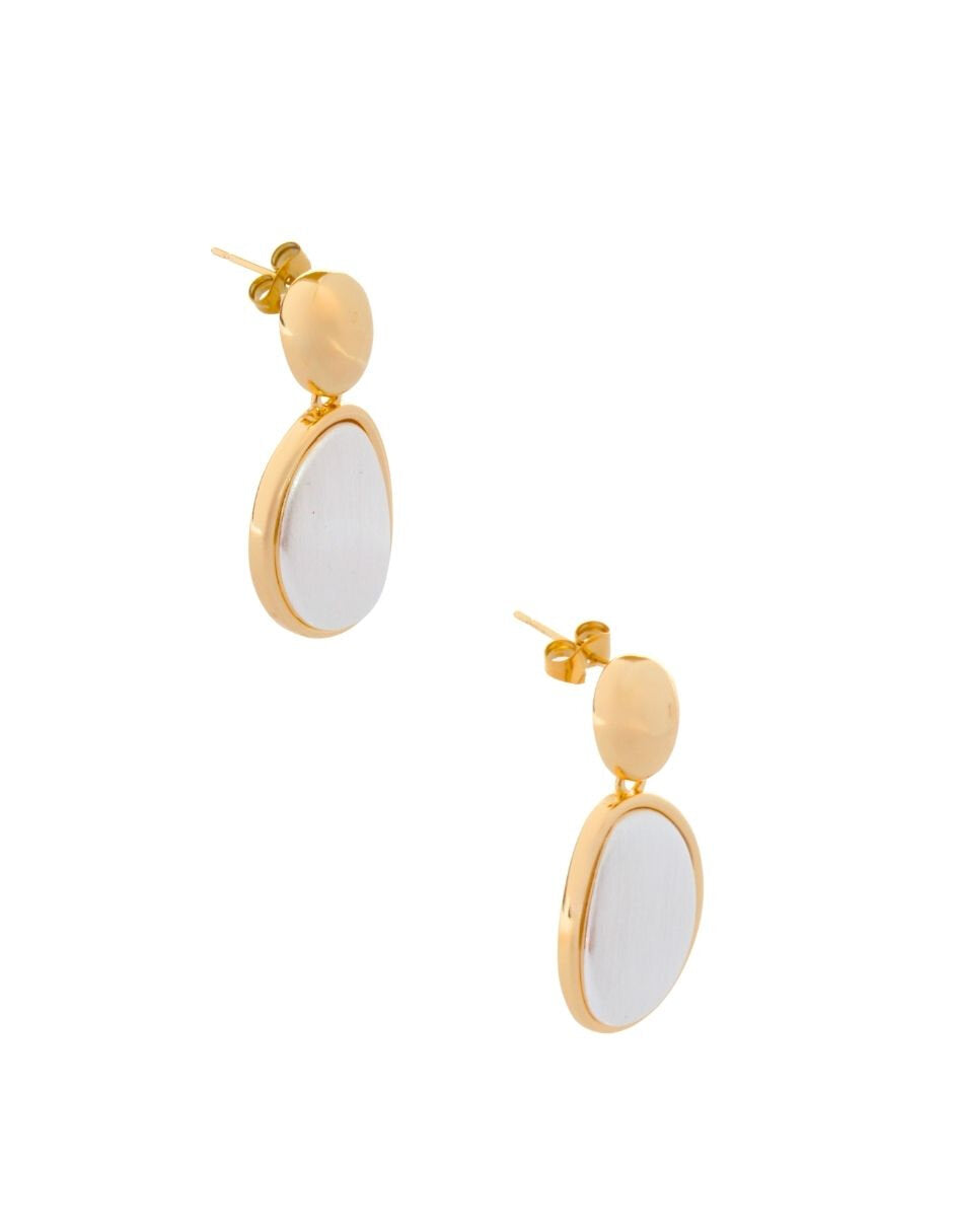 Aretes Gota Plateado Mate