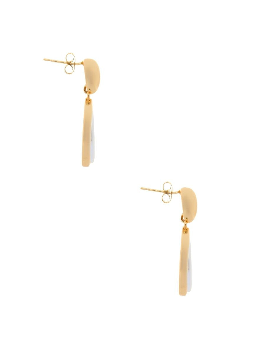 Aretes Gota Plateado Mate