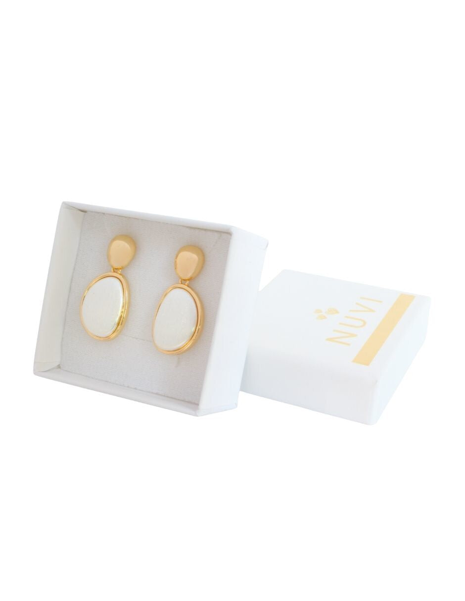 Aretes Gota Plateado Mate