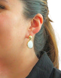 Aretes Gota Plateado Mate