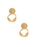 Aretes Redondo Piedra Beige y Redondo sin Corntorno