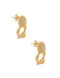 Aretes Redondo Piedra Beige y Redondo sin Corntorno