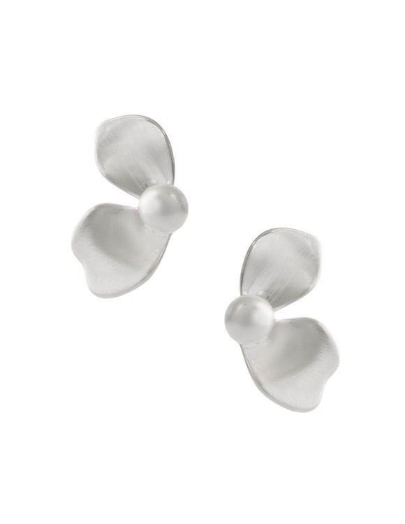 Aretes Perla con Flor