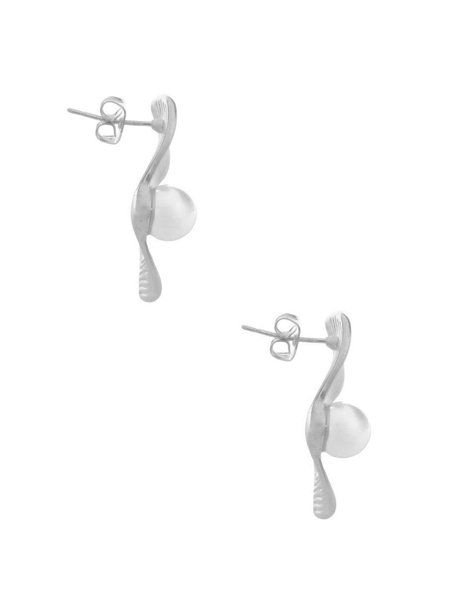 Aretes Perla con Flor