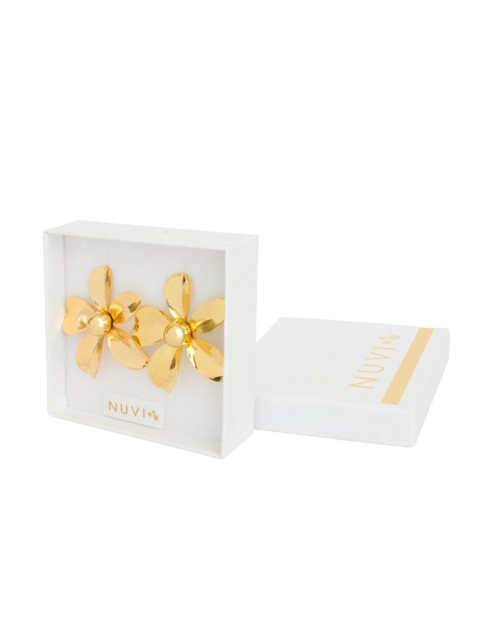 Aretes Chapa Flor con bolita