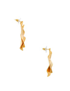 Aretes Chapa Redondo Abanico Dorado