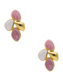Arete Esmalte Asimetrico Varios Lila, Blanco y Dorado