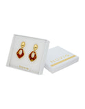 Arete Colgante Rombo Esmalte Tinto