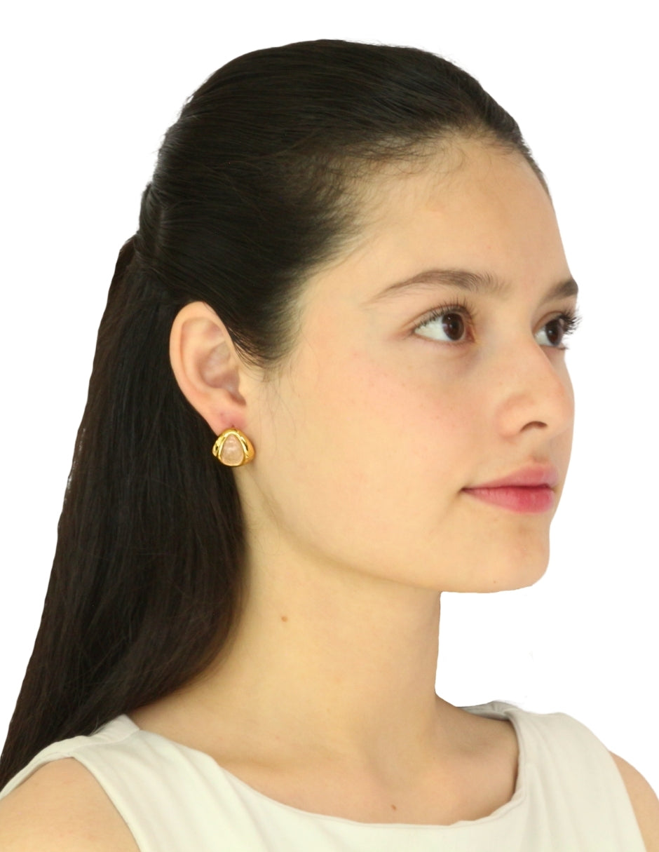Arete Gota Esmalte rosa