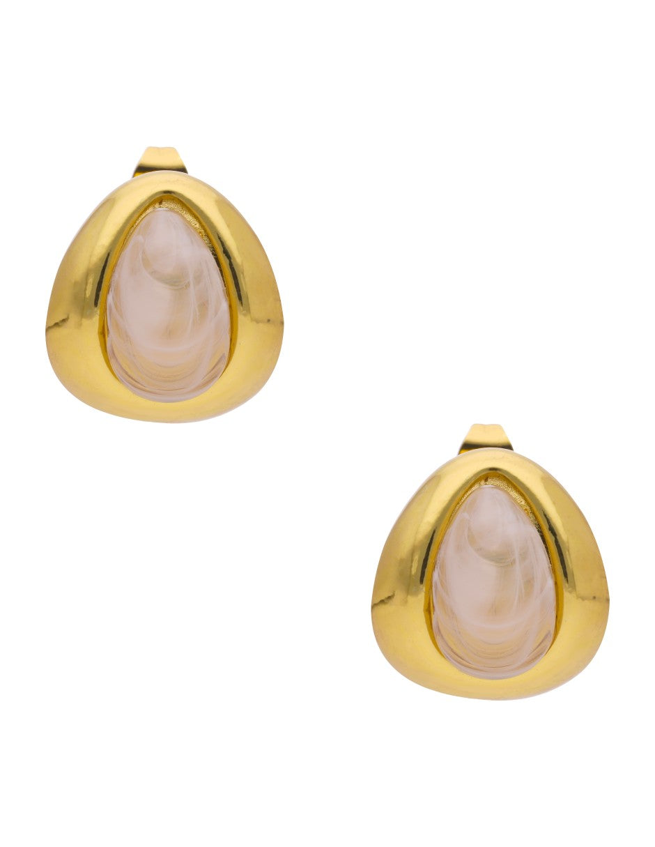 Arete Gota Esmalte Blanca