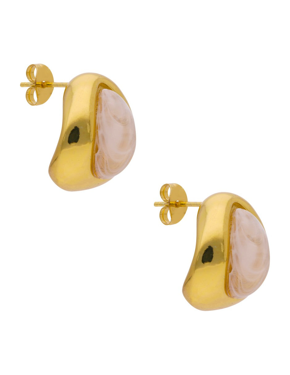 Arete Gota Esmalte Blanca
