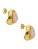 Arete Gota Esmalte Blanca