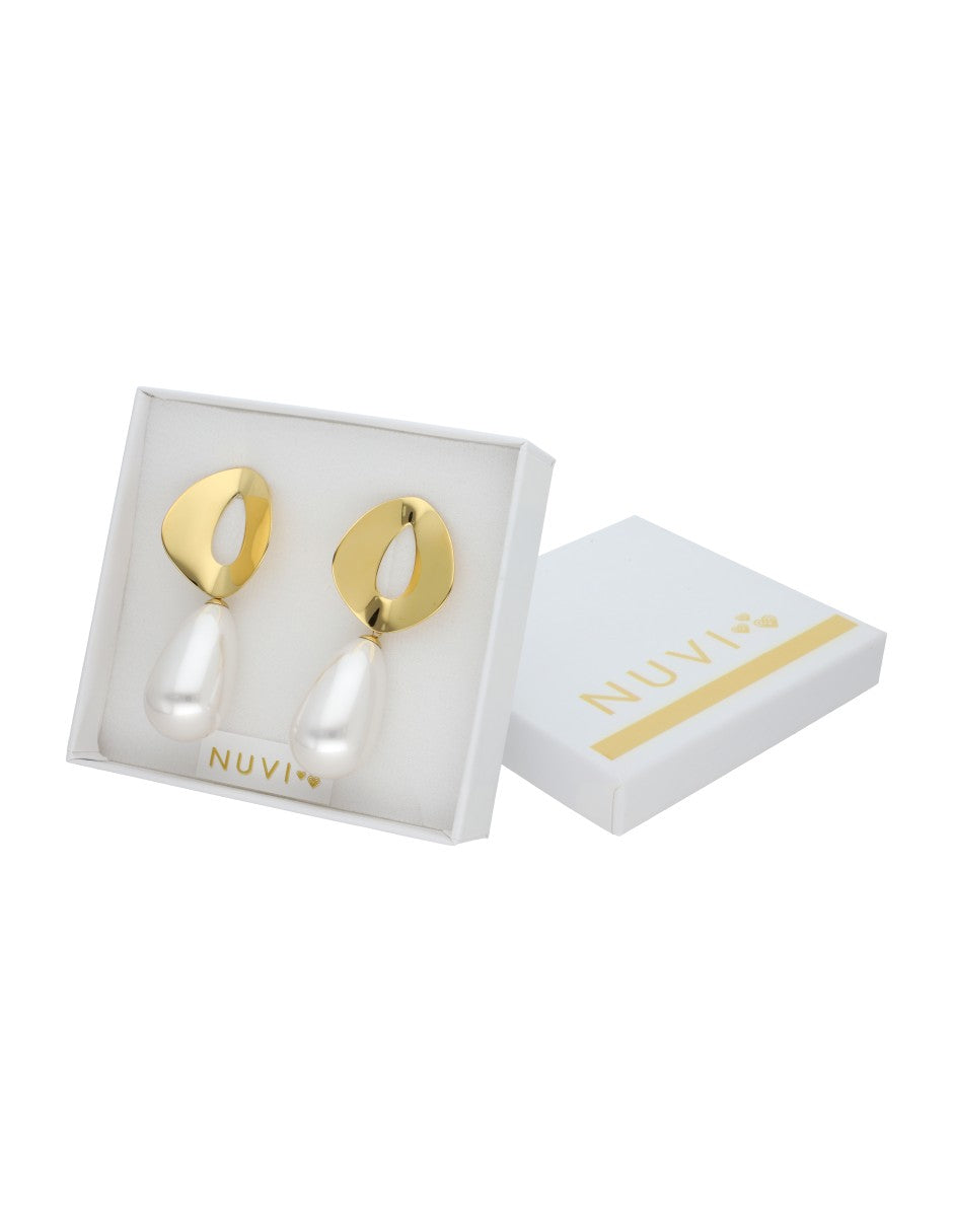 Arete Grande Colgante Perla