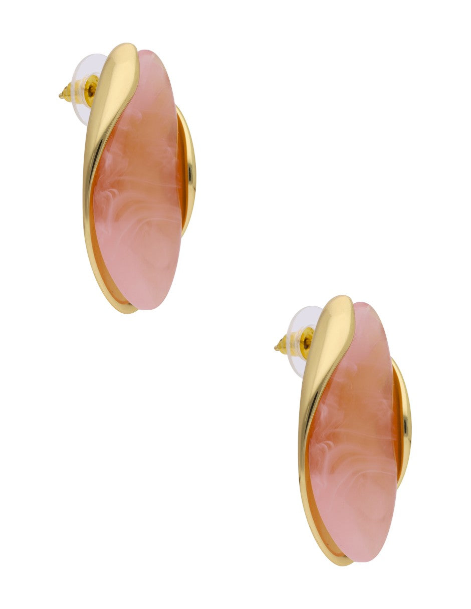 Arete Gota Resina Rosa