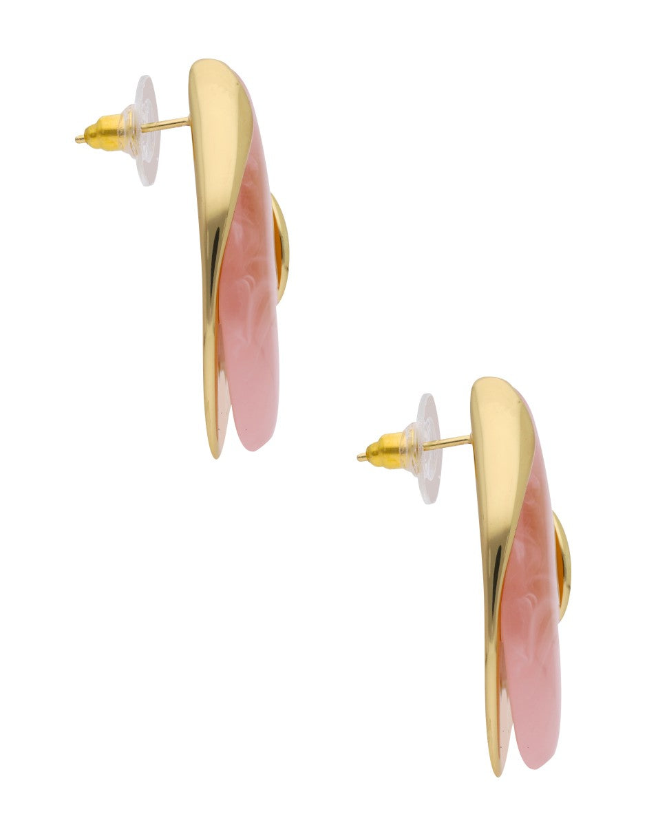 Arete Gota Resina Rosa