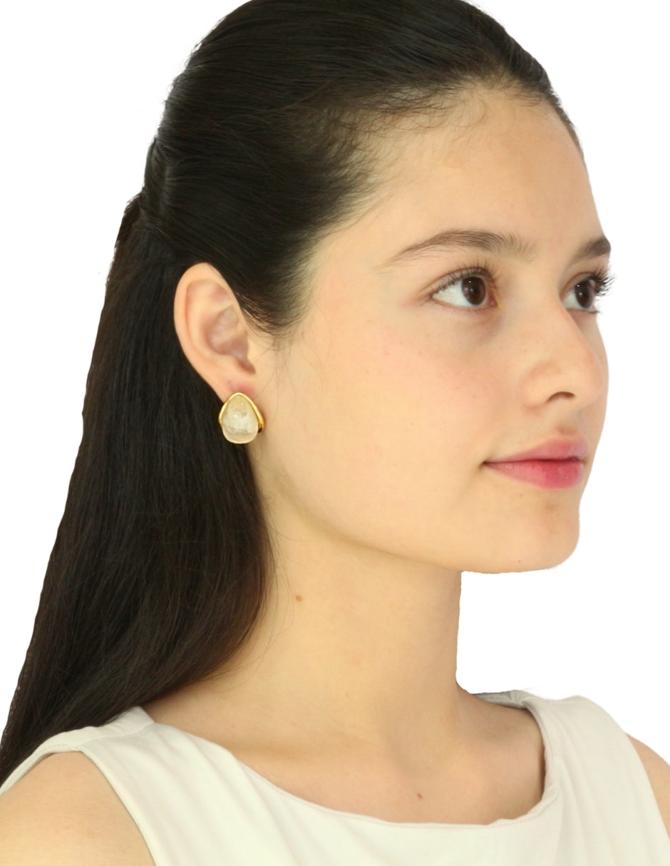 Arete Gotita Resina Blanco