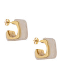 Arete Cubo Resina Blanco