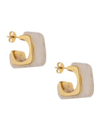 Arete Cubo Resina Blanco