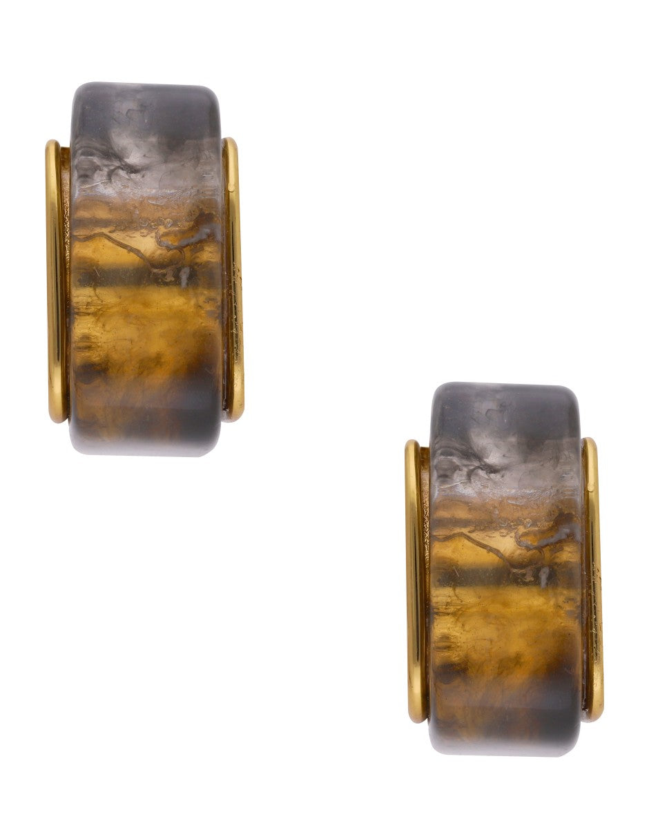 Arete Cubo Resina Negro