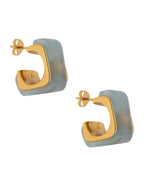 Arete Cubo Resina Azul