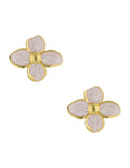 Aretes Flor Esmalte Blanco