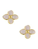 Aretes Flor Esmalte Blanco