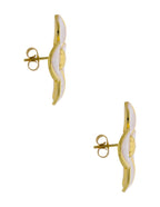 Aretes Flor Esmalte Blanco