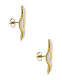 Aretes Flor Esmalte Blanco