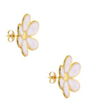 Aretes Flor Esmalte Blanco