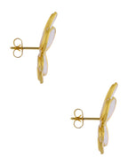 Aretes Flor Esmalte Blanco
