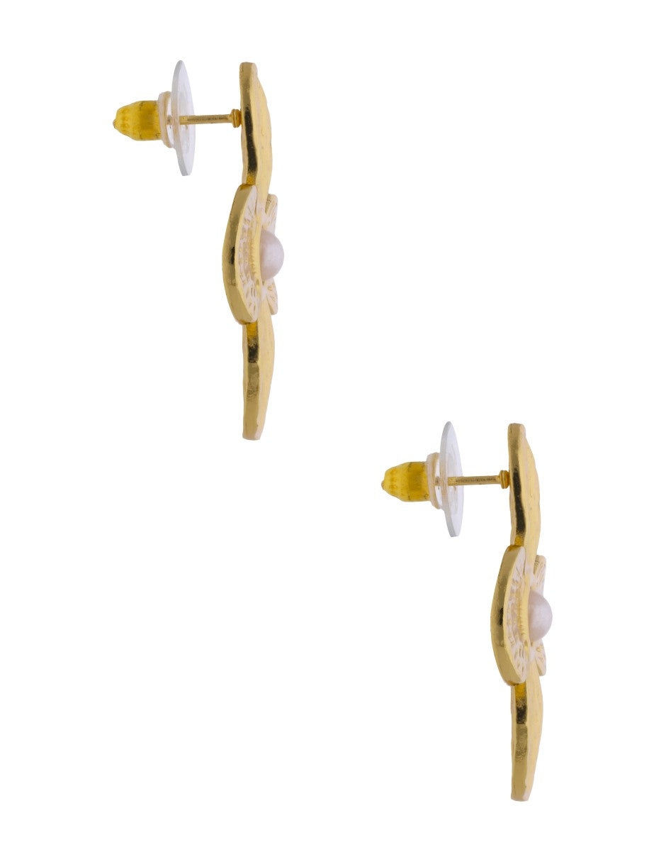Aretes Flor Perla