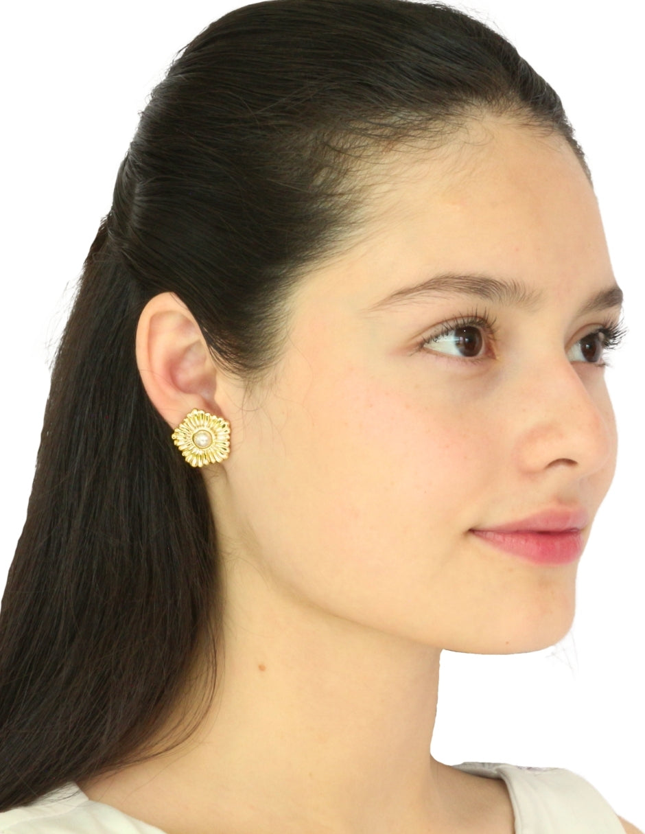 Aretes Flor Perla