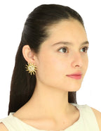 Aretes Sol Esmalte Blanco