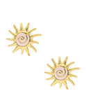 Aretes Sol Esmalte Blanco