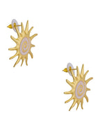 Aretes Sol Esmalte Blanco
