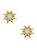 Aretes Sol Esmalte Blanco