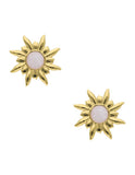 Aretes Sol Esmalte Blanco