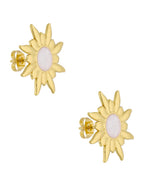 Aretes Sol Esmalte Blanco