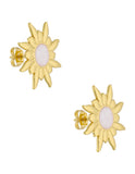 Aretes Sol Esmalte Blanco